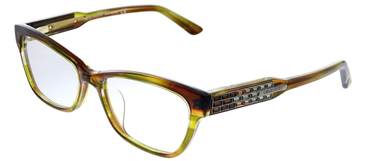 Swarovski SK 4033 093 Square Plastic Tortoise Eyeglasses with Logo Stamped Demo Lenses