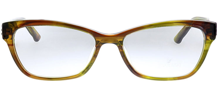 Swarovski SK 4033 093 Square Plastic Tortoise Eyeglasses with Logo Stamped Demo Lenses