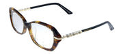 Swarovski SK 4110 056 Square Plastic Havana Eyeglasses with Logo Stamped Demo Lenses