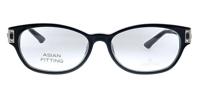 Swarovski SK 4111 001 Square Plastic Black Eyeglasses with Logo Stamped Demo Lenses