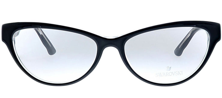 Swarovski SK 5034 003 Cat-eye Plastic Black Eyeglasses with Logo Stamped Demo Lenses
