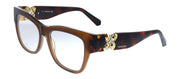 Swarovski SK 5228 050 Square Plastic Brown Eyeglasses with Logo Stamped Demo Lenses