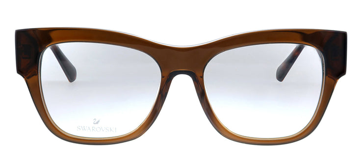 Swarovski SK 5228 050 Square Plastic Brown Eyeglasses with Logo Stamped Demo Lenses