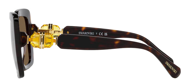 Swarovski SK 6001 100273 Square Plastic Havana Sunglasses with Brown Lens