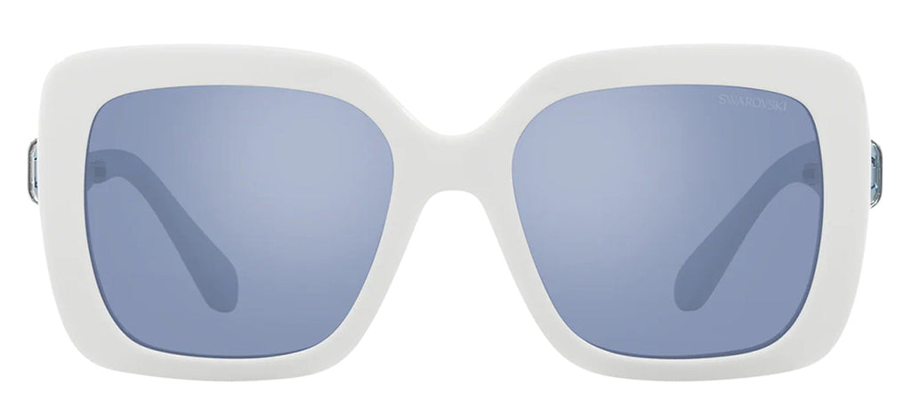 Swarovski SK 6001 100355 White Plastic Square Sunglasses Blue Mirror Lens Swarovski SK6001 Sunglasses | LensCrafters main image 4
