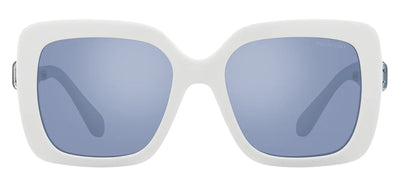 Swarovski SK 6001 100355 Square Plastic White Sunglasses with Blue Mirror Lens