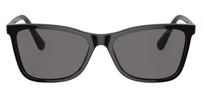 Swarovski SK 6004 100181 Rectangle Plastic Black Sunglasses with Grey Polarized Lens