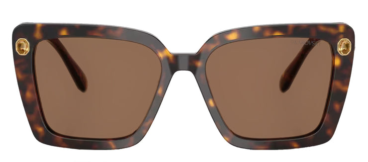 Swarovski SK 6032 100273 Square Plastic Havana Sunglasses with Brown Lens