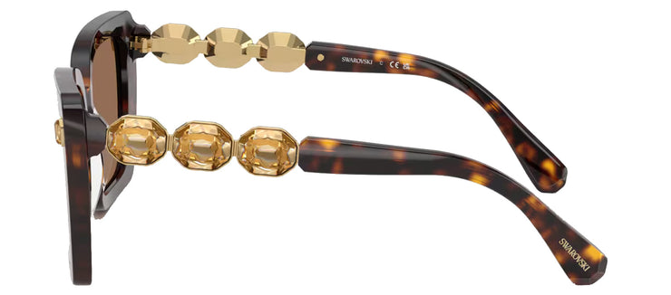 Swarovski SK 6032 100273 Square Plastic Havana Sunglasses with Brown Lens
