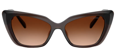 Swarovski SK 6047 108474 Cat-Eye Plastic Brown Sunglasses with Brown Gradient Lens