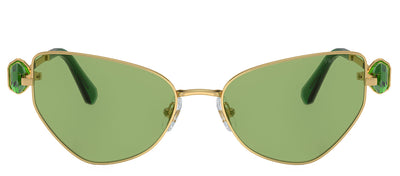 Swarovski SK 7003 4004/2 Irregular Metal Gold Sunglasses with Green Lens