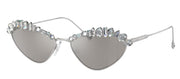 Swarovski SK 7009 40016G Cat-Eye Metal Silver Sunglasses with Silver Mirror Lens