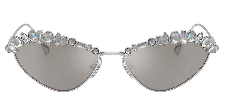 Swarovski SK 7009 40016G Cat-Eye Metal Silver Sunglasses with Silver Mirror Lens