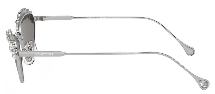 Swarovski SK 7009 40016G Cat-Eye Metal Silver Sunglasses with Silver Mirror Lens