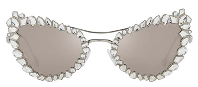 Swarovski SK 7011 4001AP Irregular Metal Silver Sunglasses with Silver Mirror Lens