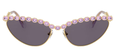 Swarovski SK 7030 40361A Cat-Eye Metal Gold Sunglasses with Purple Lens