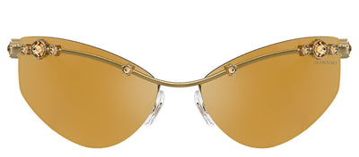 Swarovski SK 7039 40427P Irregular Metal Gold Sunglasses with Gold Mirror Lens