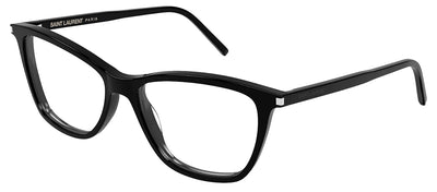 Saint Laurent CLASSIC SL 259 011 Cat-Eye Plastic Black Eyeglasses with Logo Stamped Demo Lenses