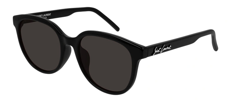 Saint Laurent SL 317/F 001 Round Injected Black Sunglasses with Dark Grey Lens