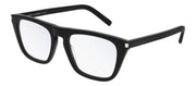 Saint Laurent SL 343 001 Square Acetate Black Eyeglasses with Transparent Demo Lens
