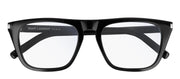 Saint Laurent SL 343 001 Square Acetate Black Eyeglasses with Transparent Demo Lens