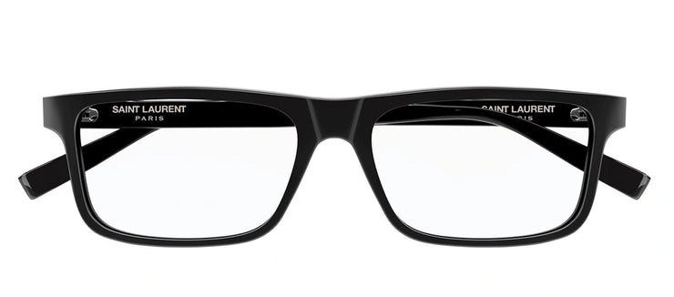 Saint Laurent SL 483 001 Rectangle Acetate Black Eyeglasses with Transparent Demo Lens