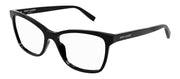 Saint Laurent SL 503O 1 Cat-Eye Plastic Black Eyeglasses with Logo Stamped Demo Lenses