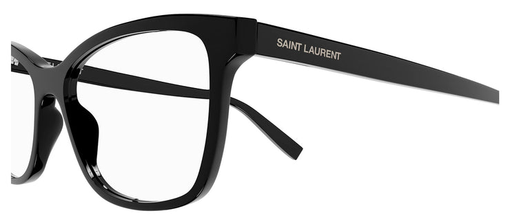 Saint Laurent SL 503O 1 Cat-Eye Plastic Black Eyeglasses with Logo Stamped Demo Lenses