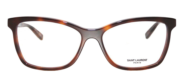 Saint Laurent CLASSIC SL 503O 003 Cat-Eye Plastic Havana Eyeglasses with Logo Stamped Demo Lenses