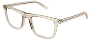 Saint Laurent CLASSIC SL 547O 008 Square Plastic Beige Eyeglasses with Logo Stamped Demo Lenses