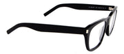 Saint Laurent NEWWAVE SL 598 O 001 Square Plastic Black Eyeglasses with Logo Stamped Demo Lenses