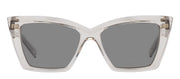 Saint Laurent SL 657 003 Cat-Eye Plastic Beige Sunglasses with Silver Mirror Lens