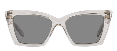 Saint Laurent SL 657 003 Cat-Eye Plastic Beige Sunglasses with Silver Mirror Lens