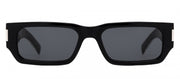 Saint Laurent SL 660 001 Rectangle Plastic Black Sunglasses with Grey Lens