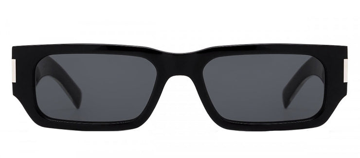 Saint Laurent SL 660 001 Rectangle Plastic Black Sunglasses with Grey Lens