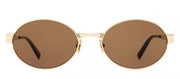 Saint Laurent NEW WAVE SL 692 004 Oval Metal Gold Sunglasses with Brown Lens