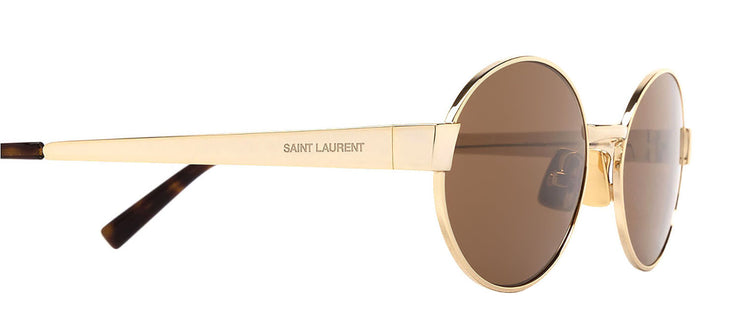 Saint Laurent NEW WAVE SL 692 004 Oval Metal Gold Sunglasses with Brown Lens