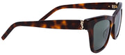Saint Laurent MONOGRAM SL M106 003 Cat-Eye Plastic Havana Sunglasses with Green Lens