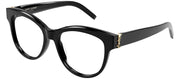 Saint Laurent MONOGRAM SL M108 006 Cat-Eye Plastic Black Eyeglasses with Logo Stamped Demo Lenses