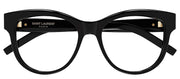 Saint Laurent MONOGRAM SL M108 006 Cat-Eye Plastic Black Eyeglasses with Logo Stamped Demo Lenses