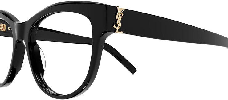 Saint Laurent MONOGRAM SL M108 006 Cat-Eye Plastic Black Eyeglasses with Logo Stamped Demo Lenses
