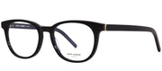 Saint Laurent MONOGRAM SL M111O 001 Round Plastic Black Eyeglasses with Logo Stamped Demo Lenses