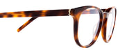 Saint Laurent MONOGRAM SL M111O 002 Round Plastic Havana Eyeglasses with Logo Stamped Demo Lenses