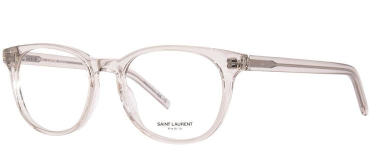 Saint Laurent MONOGRAM SL M111O 004 Round Plastic Beige Eyeglasses with Logo Stamped Demo Lenses