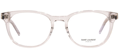 Saint Laurent MONOGRAM SL M111O 004 Round Plastic Beige Eyeglasses with Logo Stamped Demo Lenses