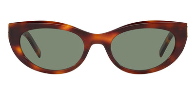 Saint Laurent MONOGRAM SL M115S 003 Cat-Eye Plastic Havana Sunglasses with Green Lens