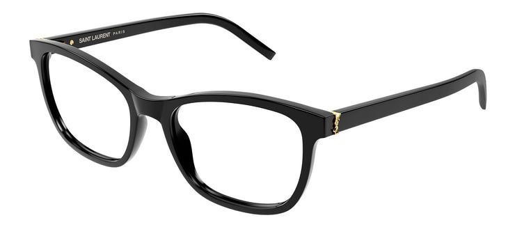Saint Laurent MONOGRAM SL M121O 001 Square Plastic Black Eyeglasses with Logo Stamped Demo Lenses