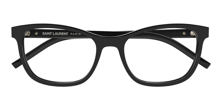 Saint Laurent MONOGRAM SL M121O 001 Square Plastic Black Eyeglasses with Logo Stamped Demo Lenses