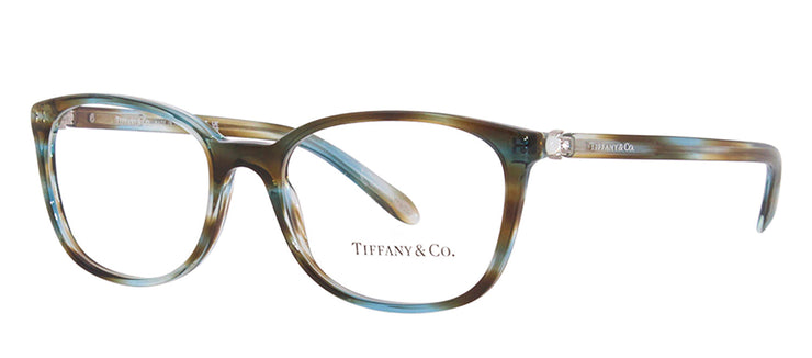 Tiffany & Co. TF 2109HB 8124 Square Plastic Green Eyeglasses with Logo Stamped Demo Lenses