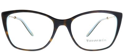 Tiffany & Co. TF 2160B 8134 Square Plastic Havana Eyeglasses with Logo Stamped Demo Lenses